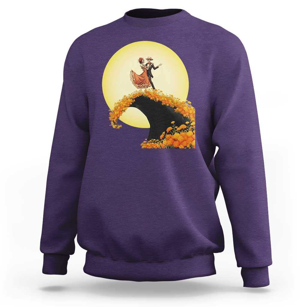 Dia De Los Muertos Sweatshirt Skeletons Dancing Mexican - Wonder Print Shop