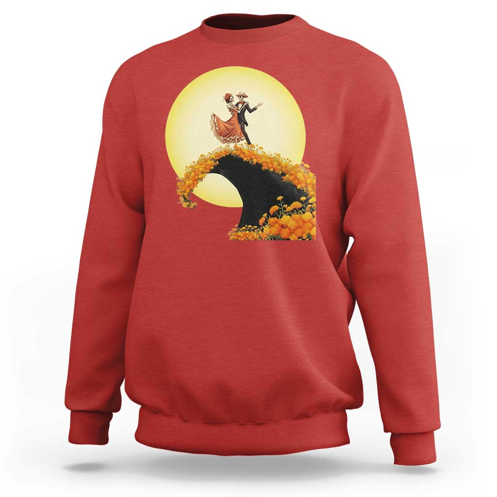 Dia De Los Muertos Sweatshirt Skeletons Dancing Mexican - Wonder Print Shop