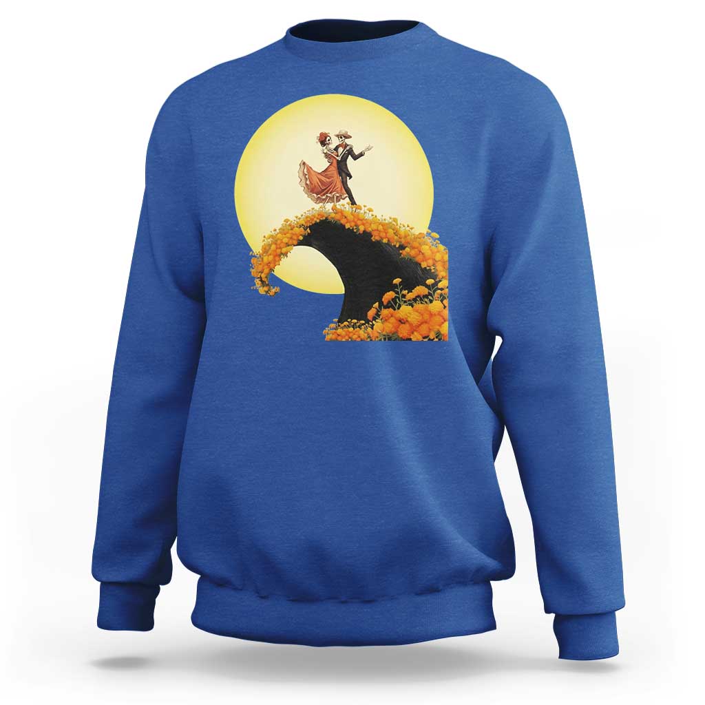 Dia De Los Muertos Sweatshirt Skeletons Dancing Mexican - Wonder Print Shop