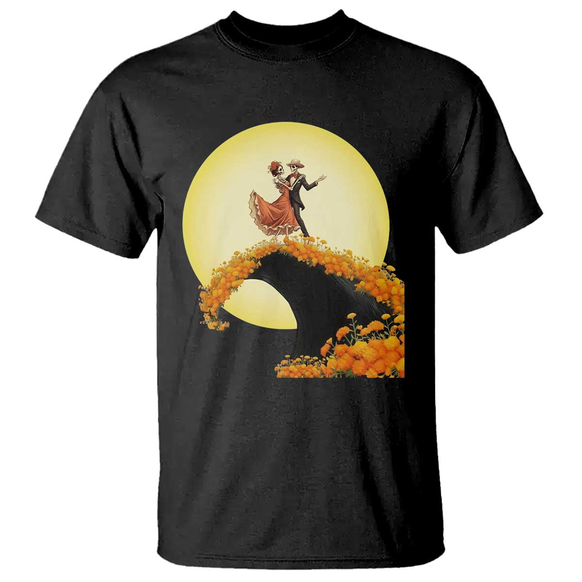 Dia De Los Muertos T Shirt Skeletons Dancing Mexican - Wonder Print Shop