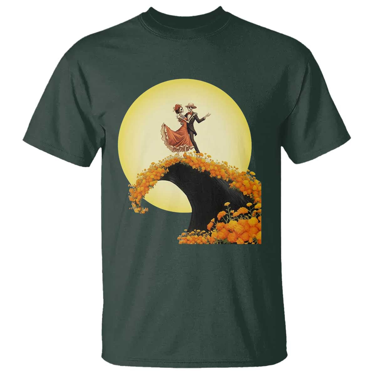 Dia De Los Muertos T Shirt Skeletons Dancing Mexican - Wonder Print Shop