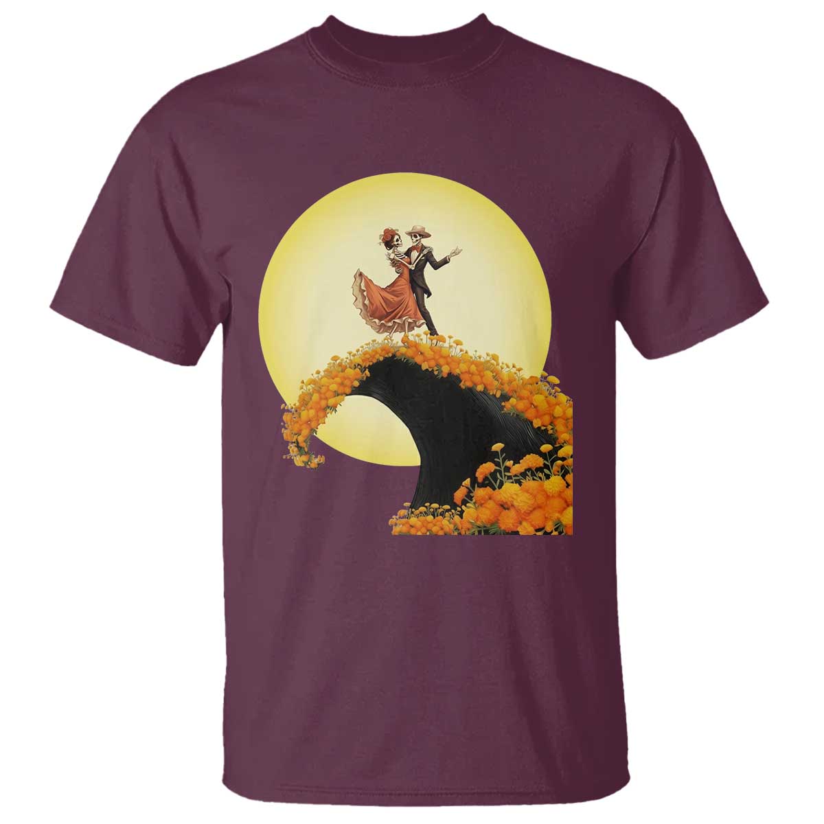 Dia De Los Muertos T Shirt Skeletons Dancing Mexican - Wonder Print Shop