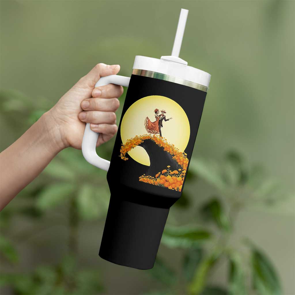 Dia De Los Muertos Tumbler With Handle Skeletons Dancing Mexican - Wonder Print Shop