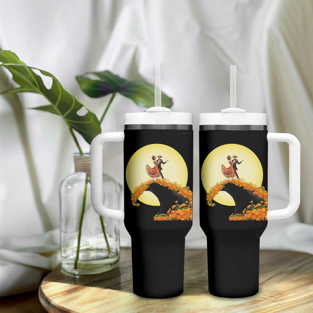 Dia De Los Muertos Tumbler With Handle Skeletons Dancing Mexican - Wonder Print Shop