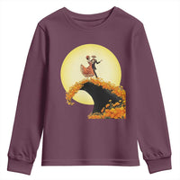 Dia De Los Muertos Youth Sweatshirt Skeletons Dancing Mexican - Wonder Print Shop