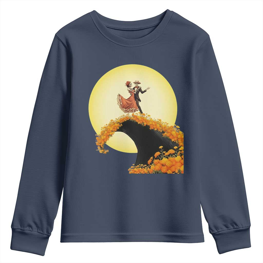 Dia De Los Muertos Youth Sweatshirt Skeletons Dancing Mexican - Wonder Print Shop