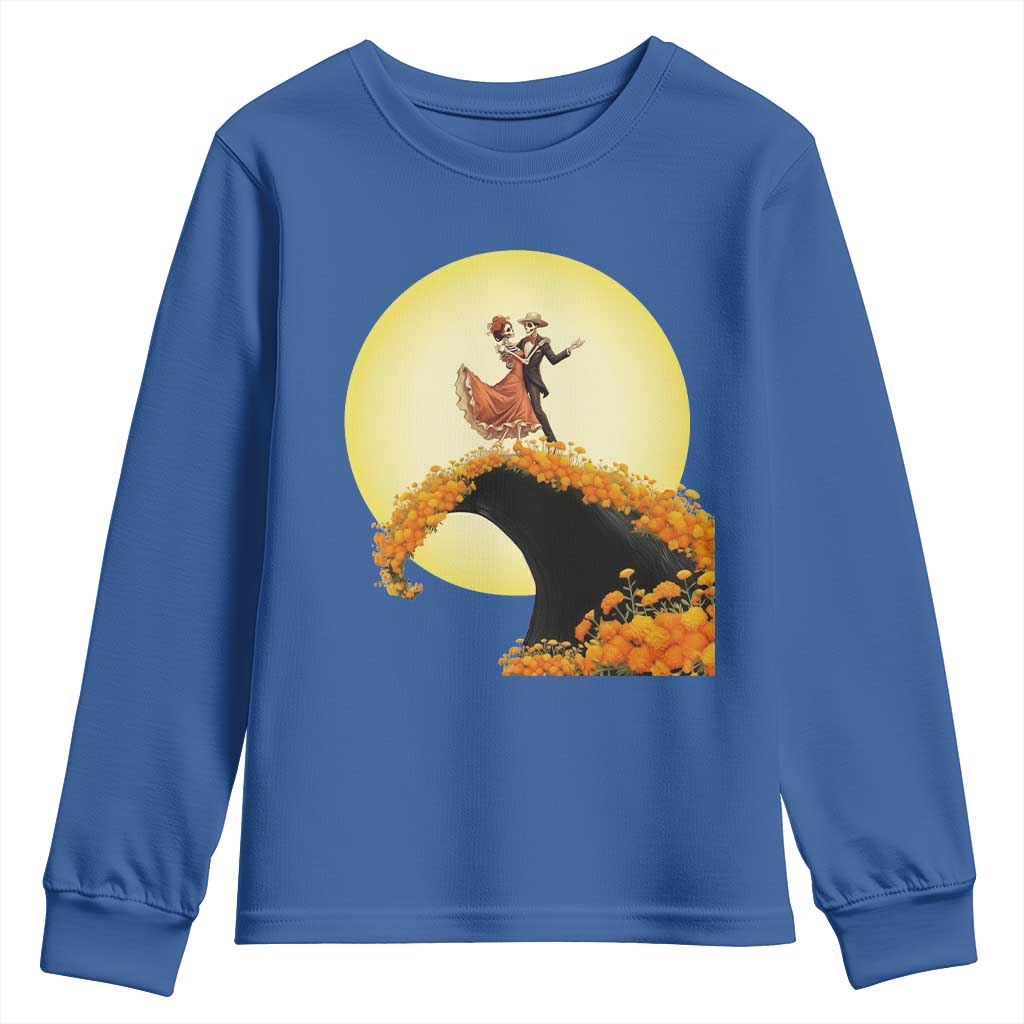 Dia De Los Muertos Youth Sweatshirt Skeletons Dancing Mexican - Wonder Print Shop