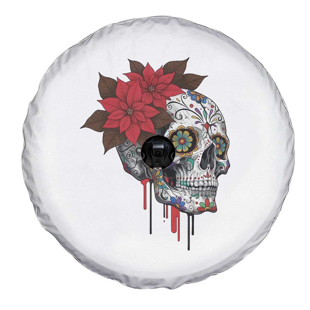 Sugar Skull Calavera Holiday Spirit Mistletoe Spare Tire Cover - Wonder Print Shop