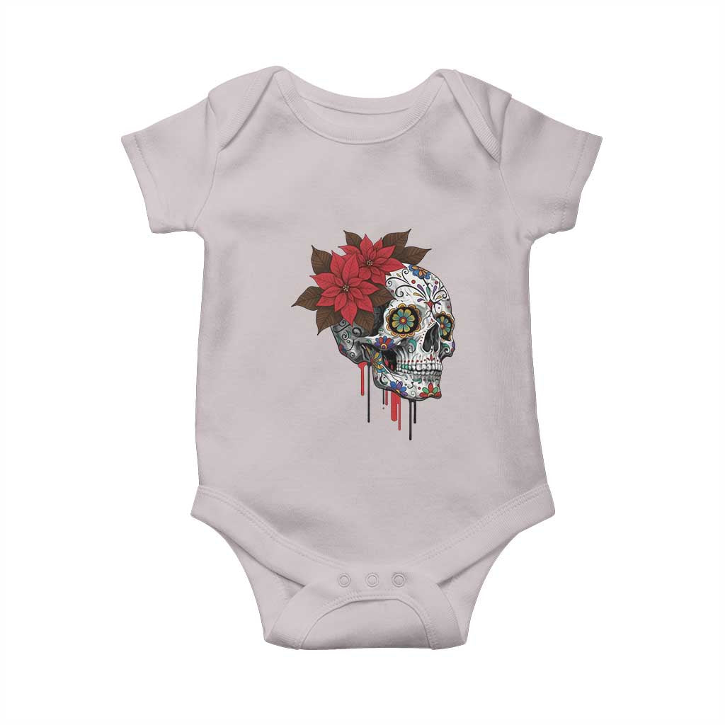 Sugar Skull Calavera Holiday Spirit Mistletoe Baby Onesie - Wonder Print Shop