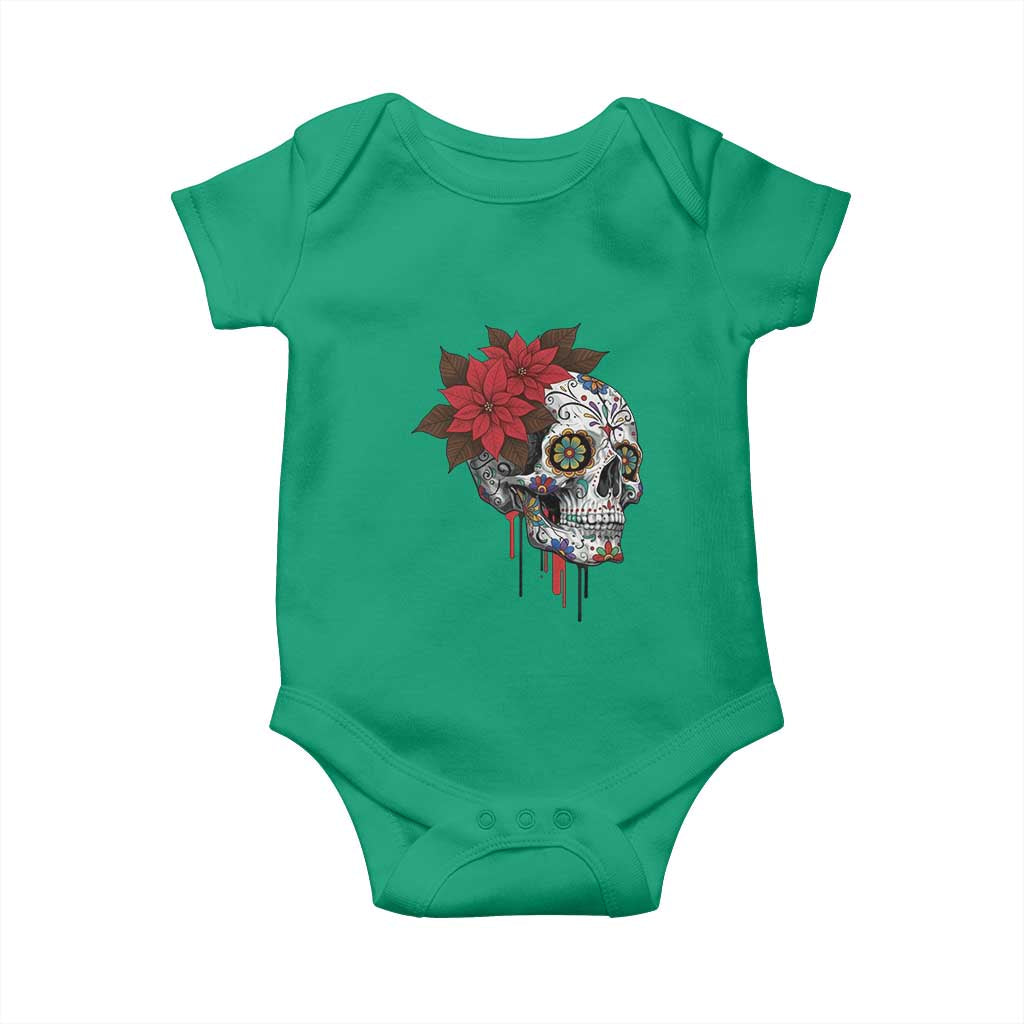 Sugar Skull Calavera Holiday Spirit Mistletoe Baby Onesie - Wonder Print Shop