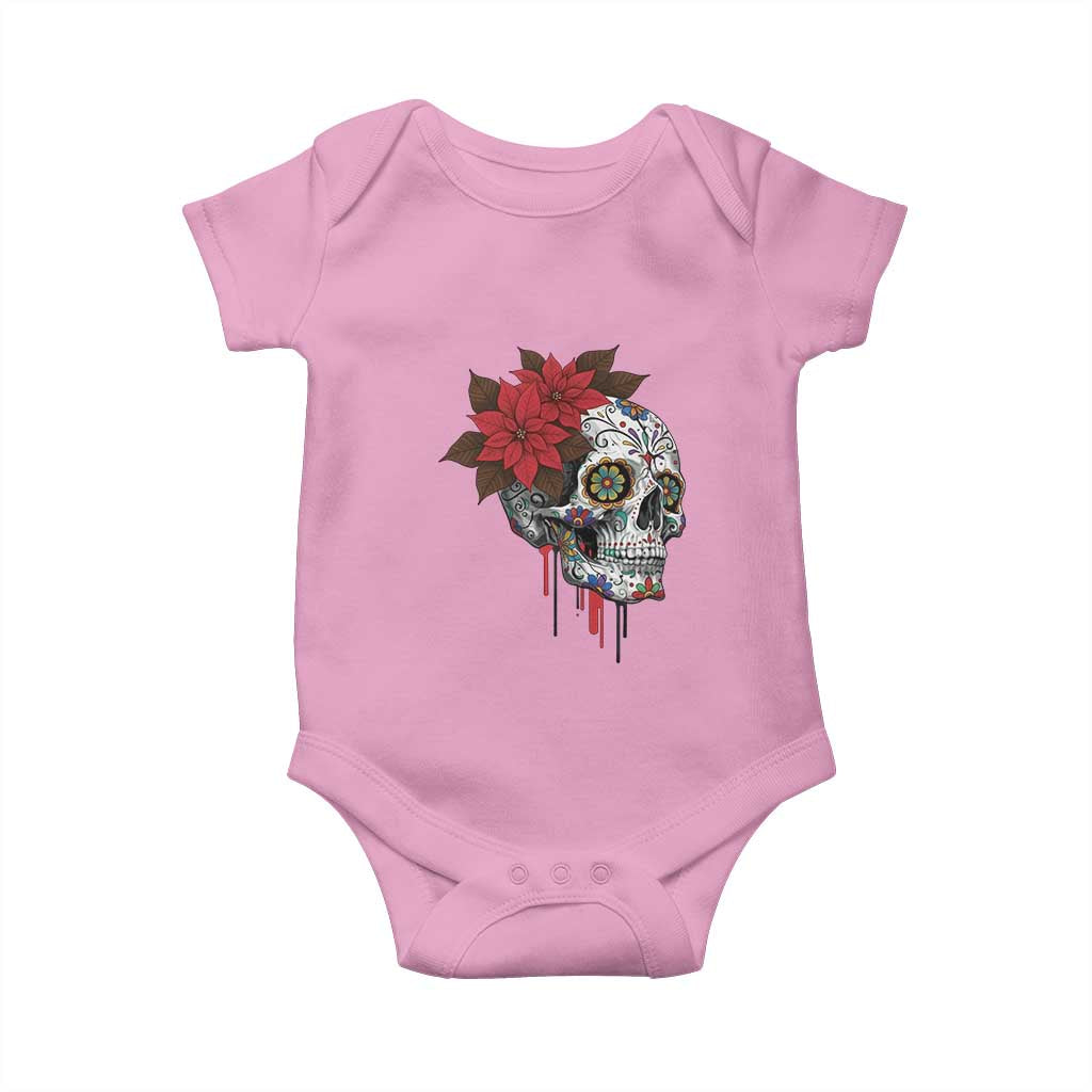 Sugar Skull Calavera Holiday Spirit Mistletoe Baby Onesie - Wonder Print Shop