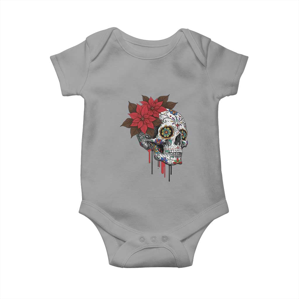 Sugar Skull Calavera Holiday Spirit Mistletoe Baby Onesie - Wonder Print Shop