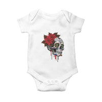 Sugar Skull Calavera Holiday Spirit Mistletoe Baby Onesie - Wonder Print Shop