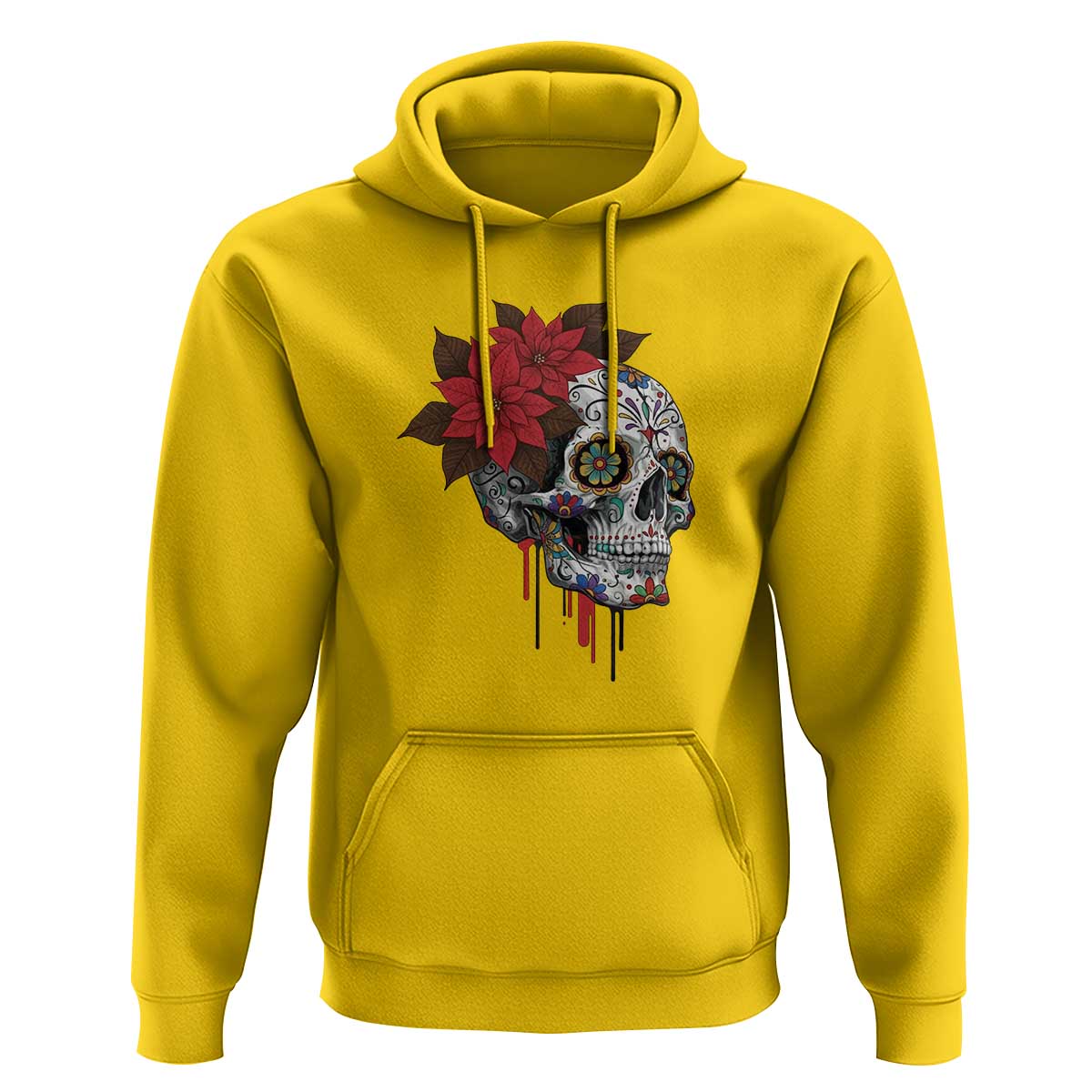 Sugar Skull Calavera Holiday Spirit Mistletoe Hoodie - Wonder Print Shop