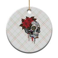 Sugar Skull Calavera Holiday Spirit Mistletoe Ceramic Ornament - Wonder Print Shop