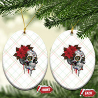 Sugar Skull Calavera Holiday Spirit Mistletoe Ceramic Ornament - Wonder Print Shop