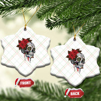 Sugar Skull Calavera Holiday Spirit Mistletoe Ceramic Ornament - Wonder Print Shop