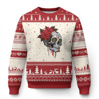Sugar Skull Calavera Holiday Spirit Mistletoe Ugly Christmas Sweater - Wonder Print Shop
