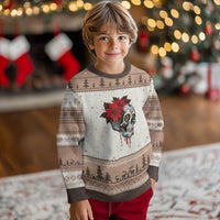 Sugar Skull Calavera Holiday Spirit Mistletoe Ugly Christmas Sweater - Wonder Print Shop
