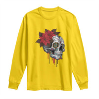 Sugar Skull Calavera Holiday Spirit Mistletoe Long Sleeve Shirt - Wonder Print Shop