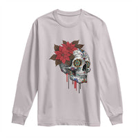 Sugar Skull Calavera Holiday Spirit Mistletoe Long Sleeve Shirt - Wonder Print Shop