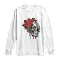 Sugar Skull Calavera Holiday Spirit Mistletoe Long Sleeve Shirt - Wonder Print Shop