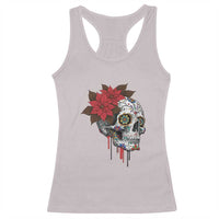Sugar Skull Calavera Holiday Spirit Mistletoe Racerback Tank Top - Wonder Print Shop