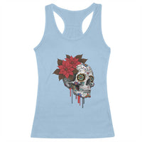 Sugar Skull Calavera Holiday Spirit Mistletoe Racerback Tank Top - Wonder Print Shop