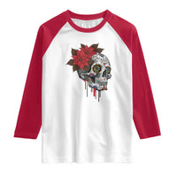 Sugar Skull Calavera Holiday Spirit Mistletoe Raglan Shirt - Wonder Print Shop