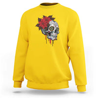 Sugar Skull Calavera Holiday Spirit Mistletoe Sweatshirt - Wonder Print Shop