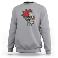 Sugar Skull Calavera Holiday Spirit Mistletoe Sweatshirt - Wonder Print Shop
