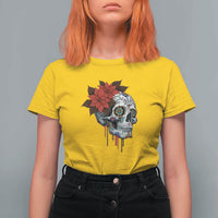 Sugar Skull Calavera Holiday Spirit Mistletoe T Shirt For Women - Wonder Print Shop