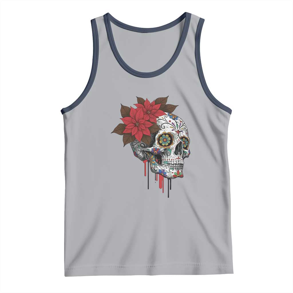Sugar Skull Calavera Holiday Spirit Mistletoe Tank Top - Wonder Print Shop