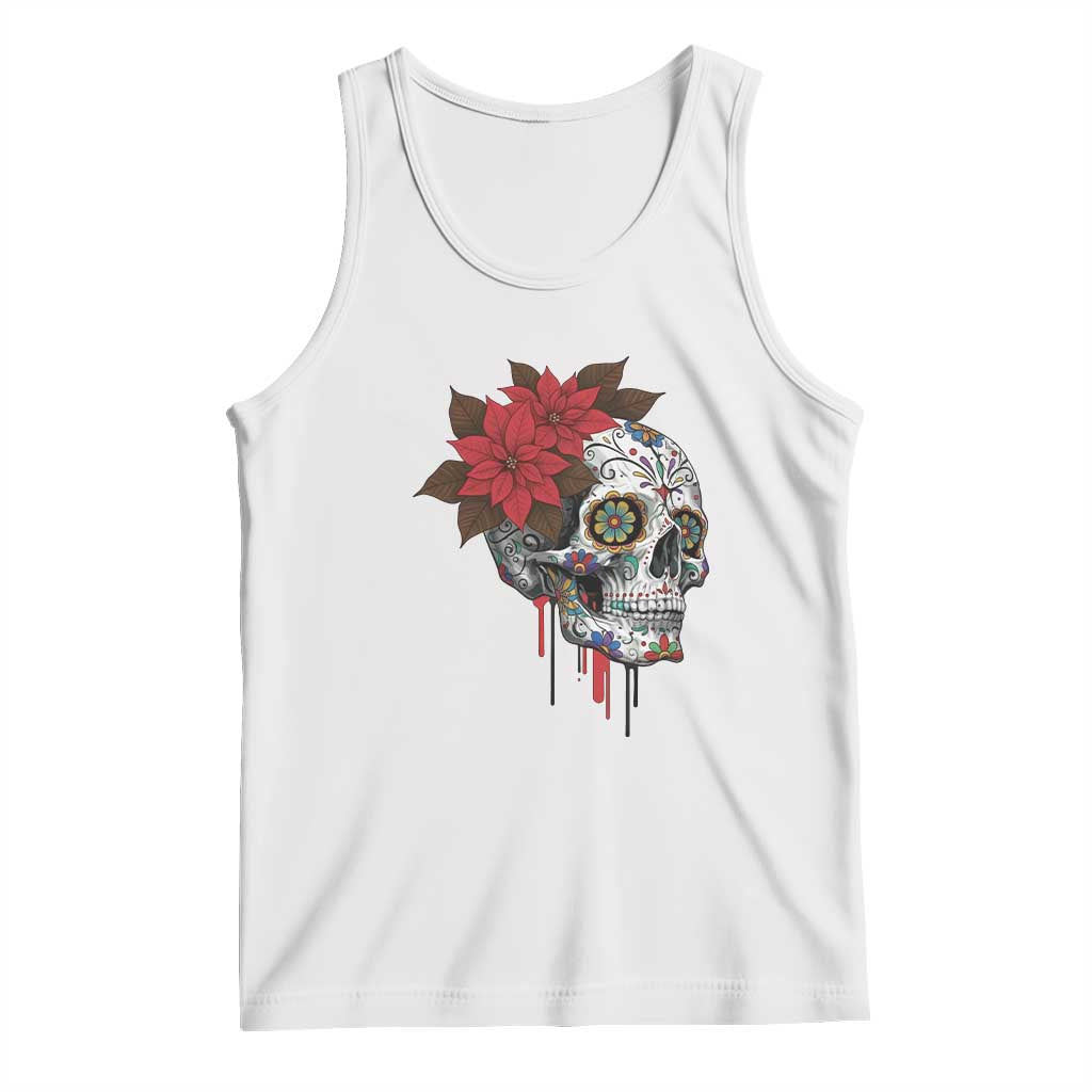 Sugar Skull Calavera Holiday Spirit Mistletoe Tank Top - Wonder Print Shop