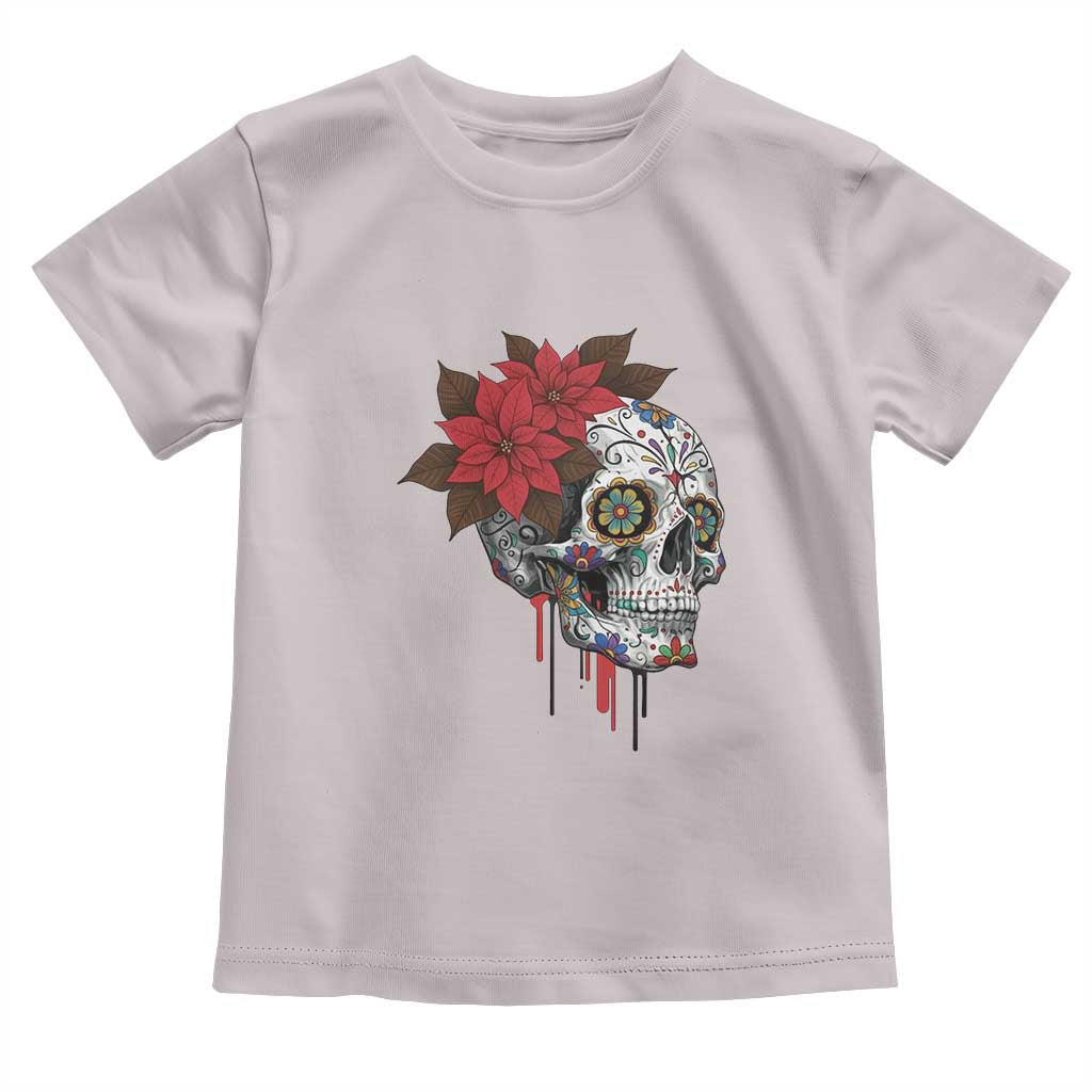 Sugar Skull Calavera Holiday Spirit Mistletoe Toddler T Shirt - Wonder Print Shop