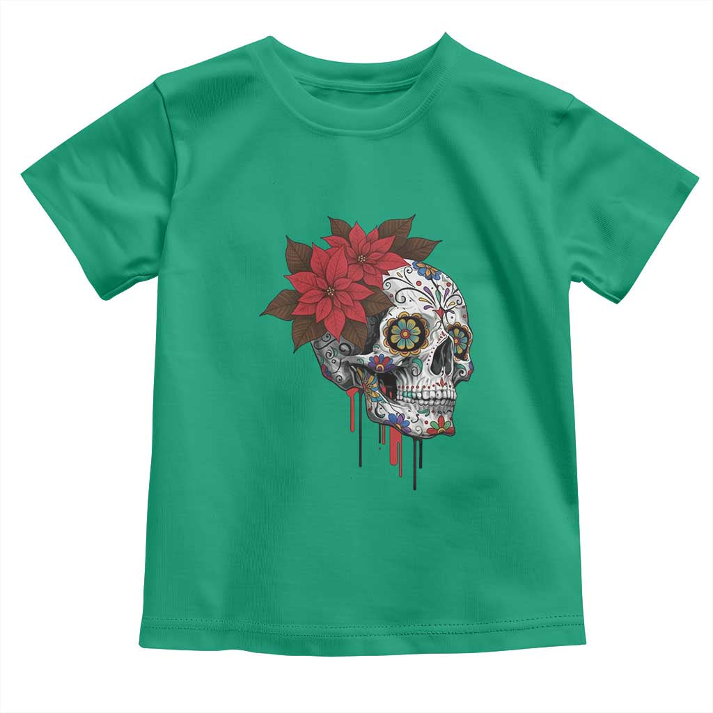 Sugar Skull Calavera Holiday Spirit Mistletoe Toddler T Shirt - Wonder Print Shop