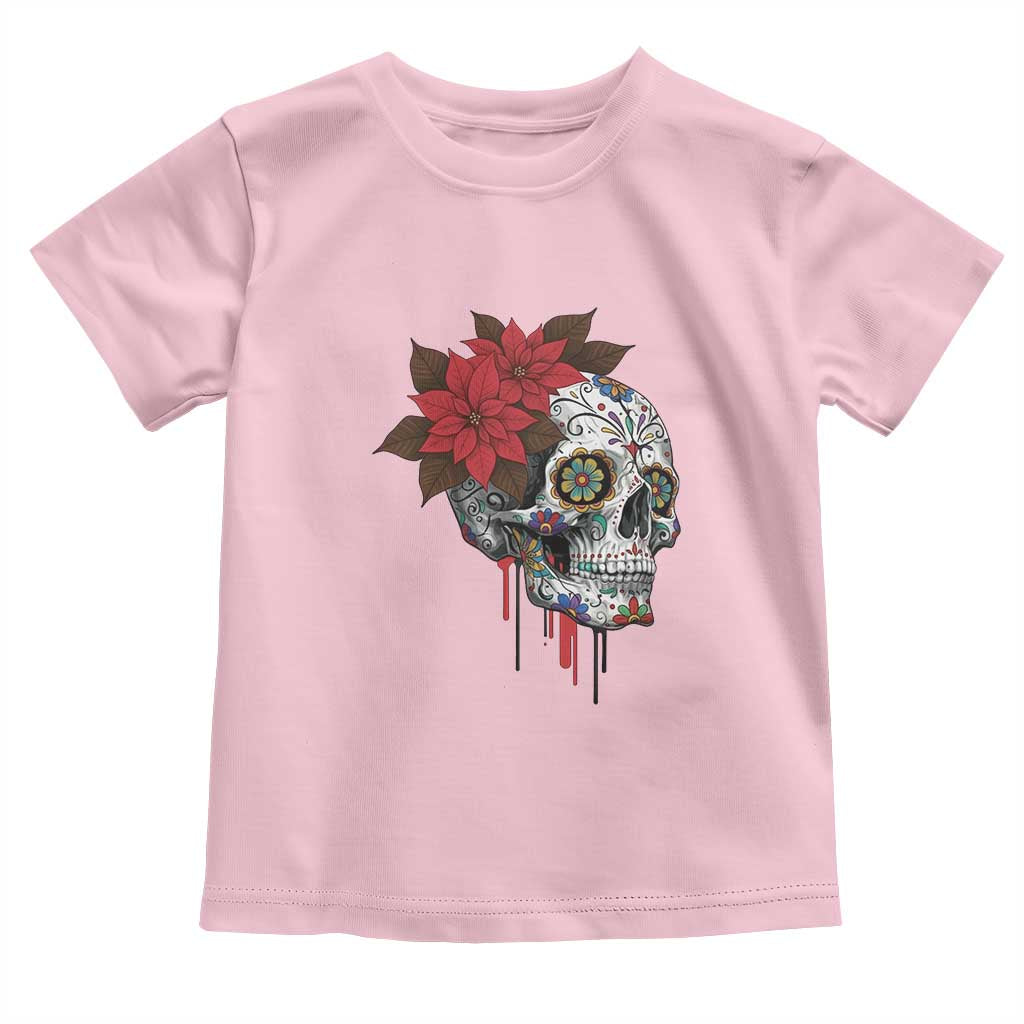 Sugar Skull Calavera Holiday Spirit Mistletoe Toddler T Shirt - Wonder Print Shop