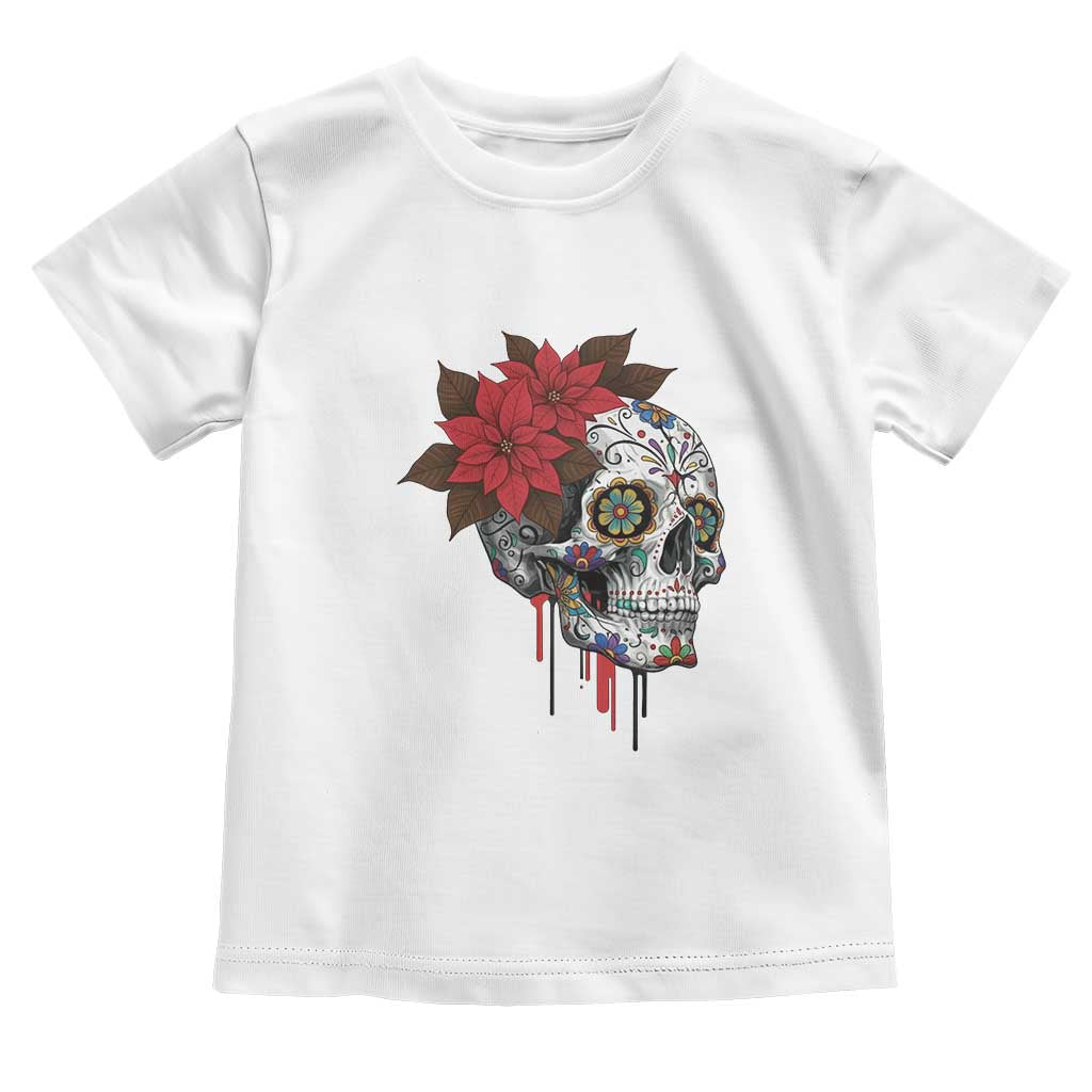 Sugar Skull Calavera Holiday Spirit Mistletoe Toddler T Shirt - Wonder Print Shop