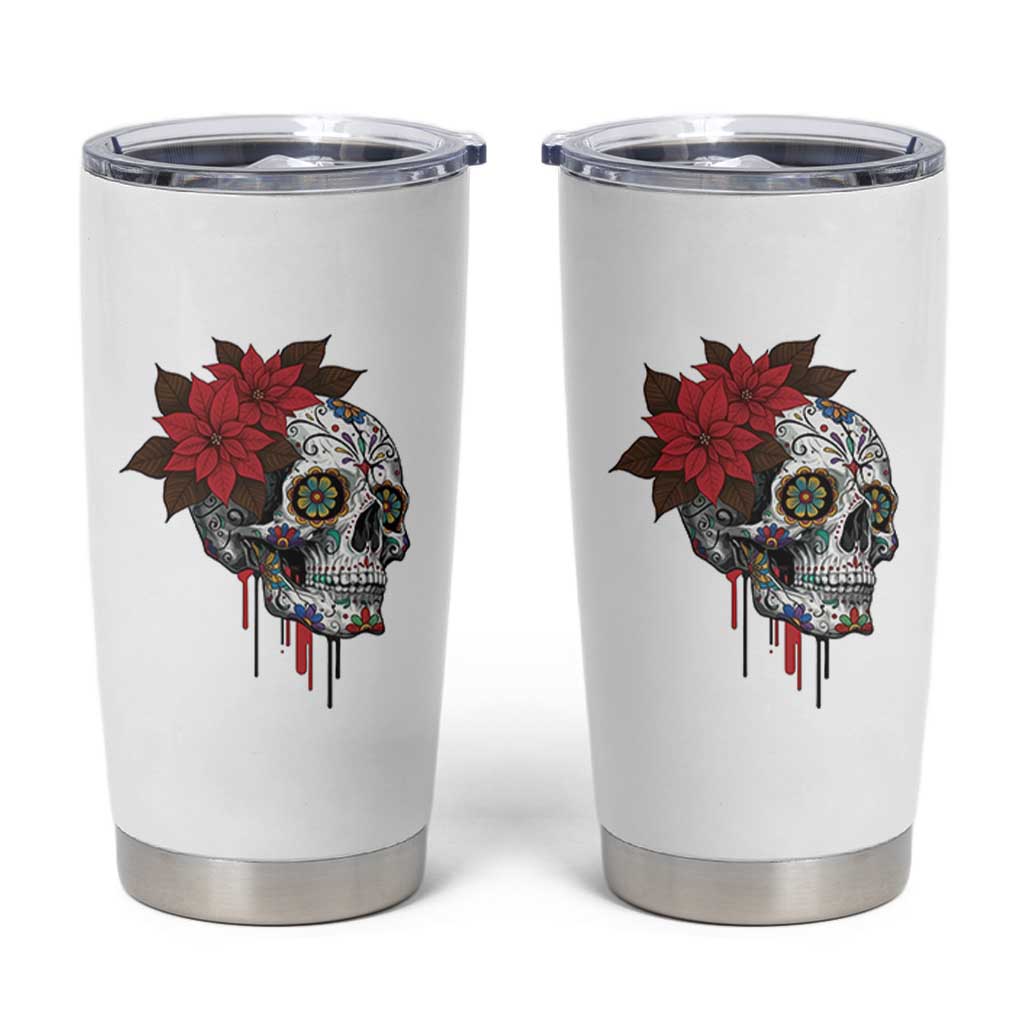 Sugar Skull Calavera Holiday Spirit Mistletoe Tumbler Cup - Wonder Print Shop