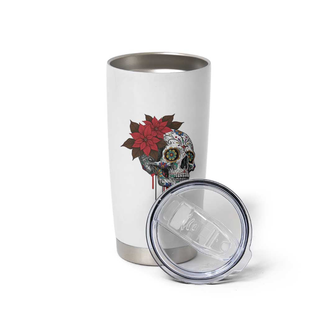 Sugar Skull Calavera Holiday Spirit Mistletoe Tumbler Cup - Wonder Print Shop