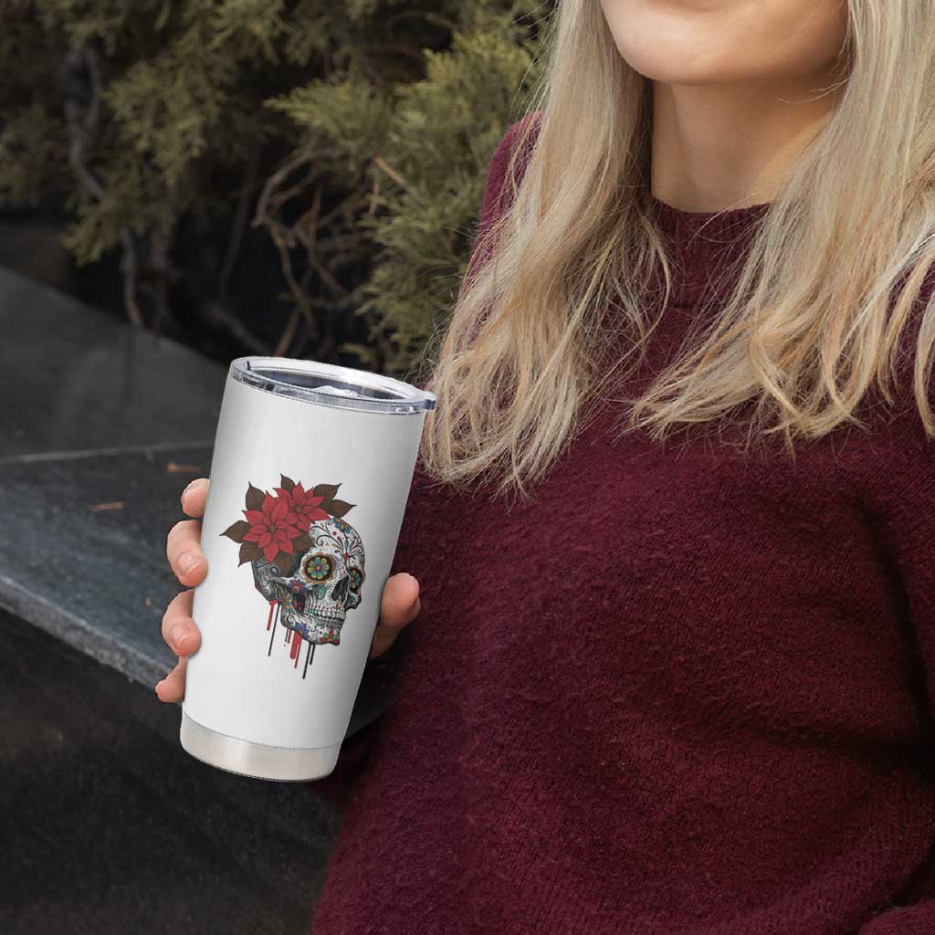 Sugar Skull Calavera Holiday Spirit Mistletoe Tumbler Cup - Wonder Print Shop