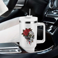 Sugar Skull Calavera Holiday Spirit Mistletoe Tumbler With Handle - Wonder Print Shop