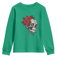 Sugar Skull Calavera Holiday Spirit Mistletoe Youth Sweatshirt - Wonder Print Shop