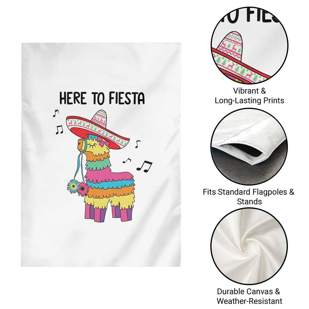 Funny Pinata Mexican Garden Flag Here To Fiesta - Wonder Print Shop