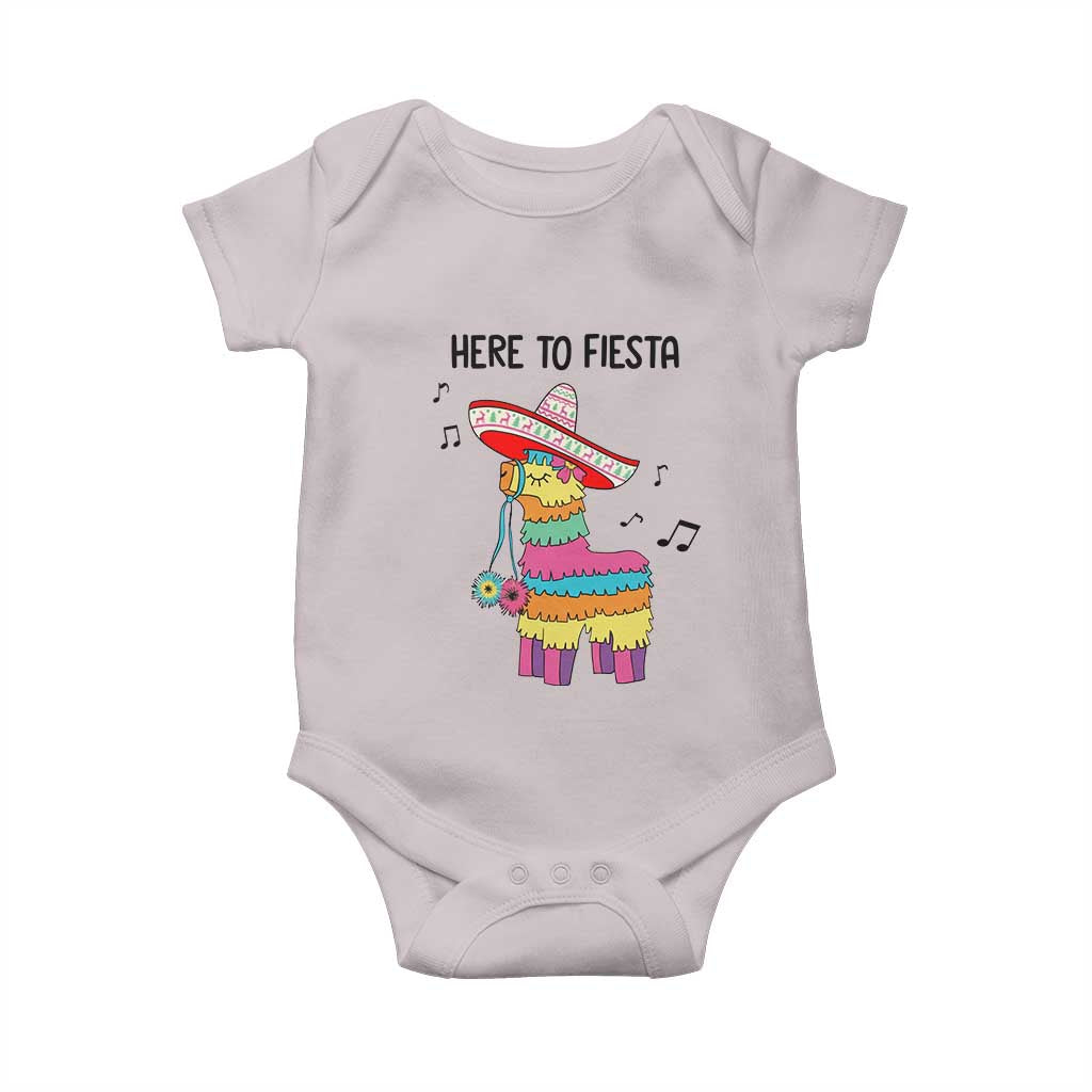 Funny Pinata Mexican Baby Onesie Here To Fiesta - Wonder Print Shop