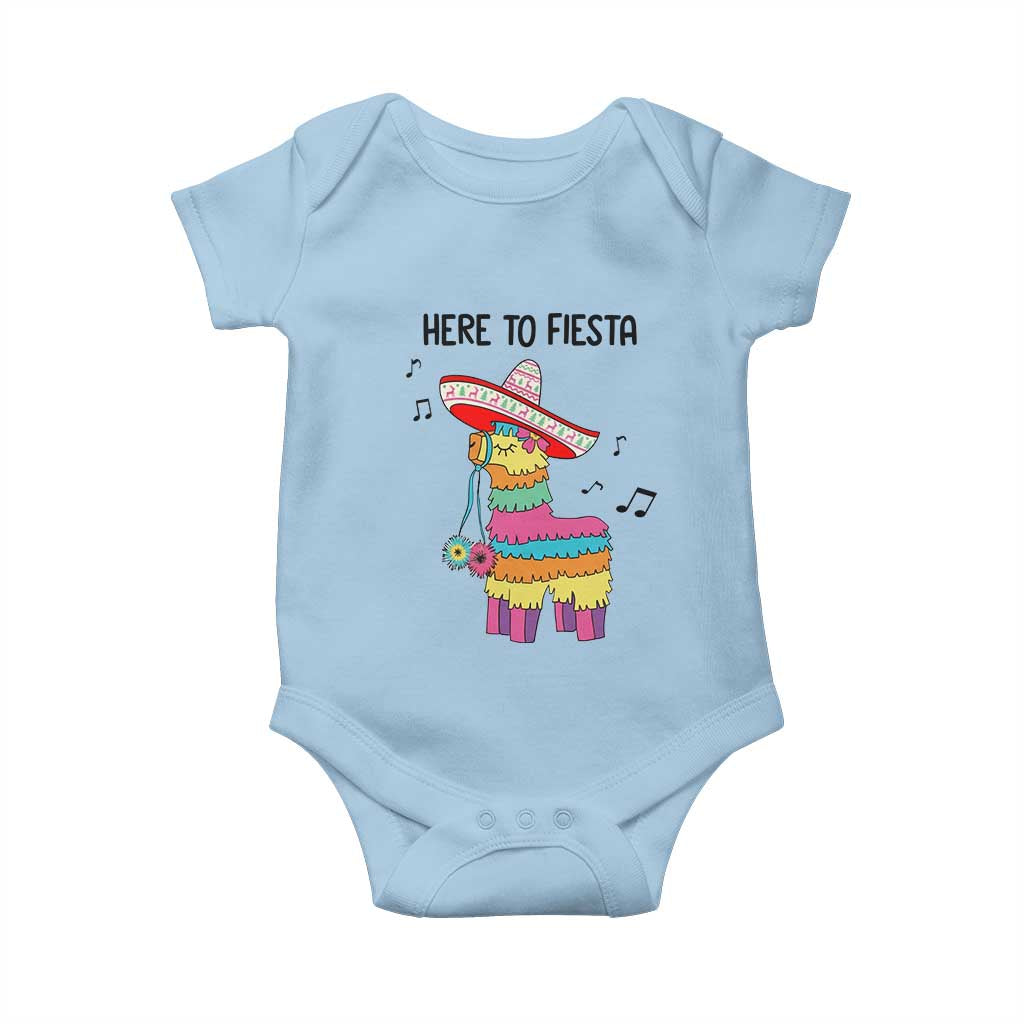 Funny Pinata Mexican Baby Onesie Here To Fiesta - Wonder Print Shop