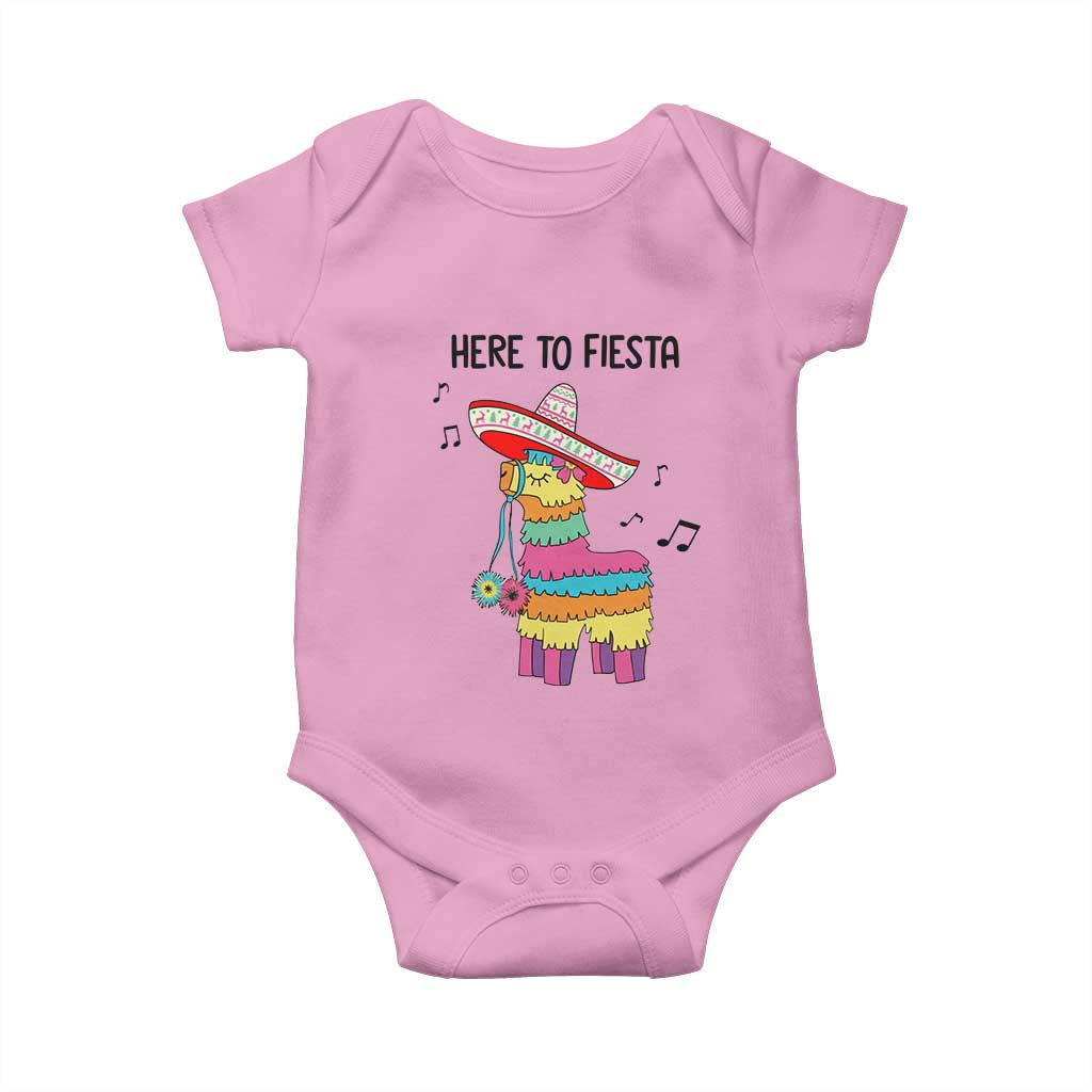 Funny Pinata Mexican Baby Onesie Here To Fiesta - Wonder Print Shop