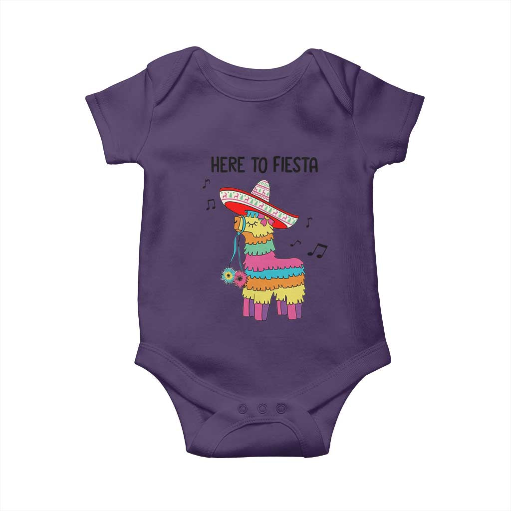 Funny Pinata Mexican Baby Onesie Here To Fiesta - Wonder Print Shop