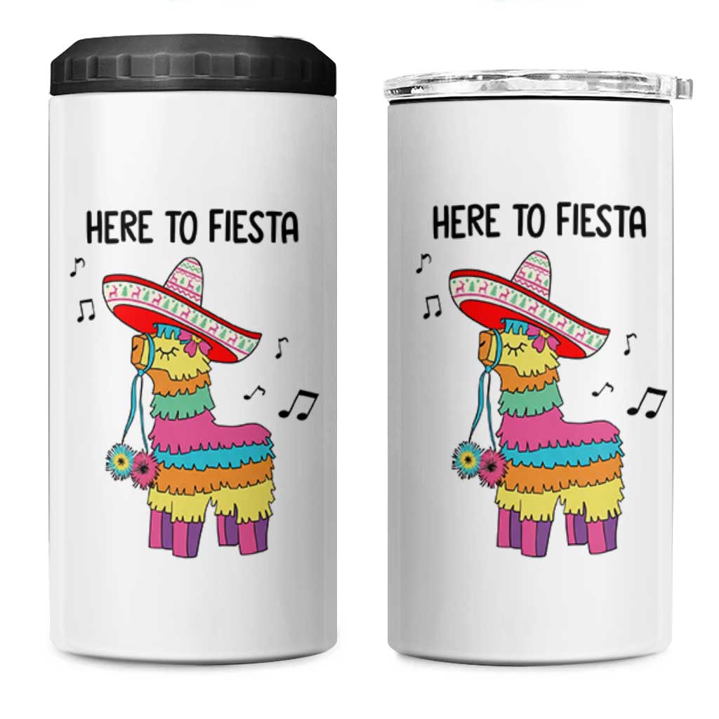 Funny Pinata Mexican 4 in 1 Can Cooler Tumbler Here To Fiesta - Wonder Print Shop
