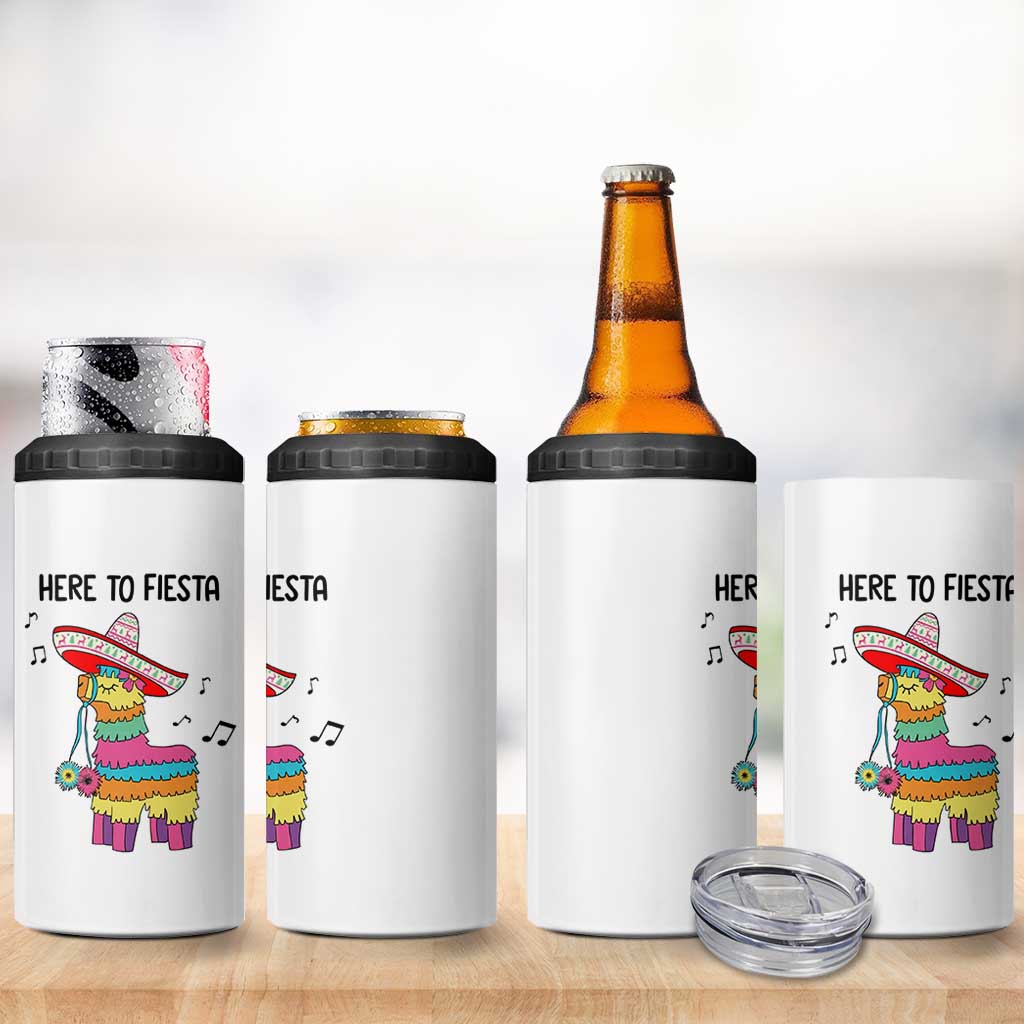 Funny Pinata Mexican 4 in 1 Can Cooler Tumbler Here To Fiesta - Wonder Print Shop